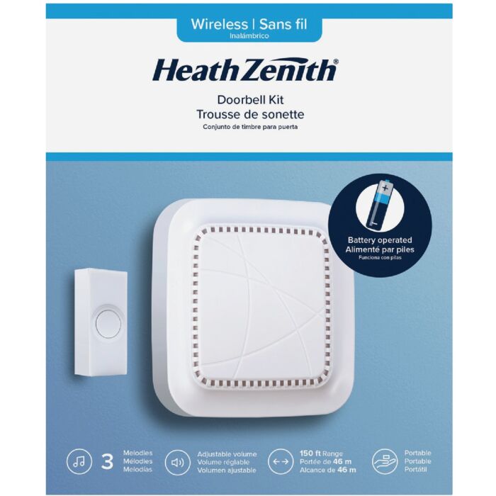 HeathZenith Globe Electric Wireless Chime & Doorbell Kit Heath Zenith デザイナーシリーズ 有線/ワイヤレスドアベル