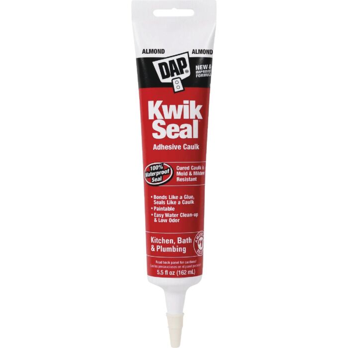 DAP Kwik Seal Kitchen & Bath Adhesive Caulk (Almond) 5.5 oz