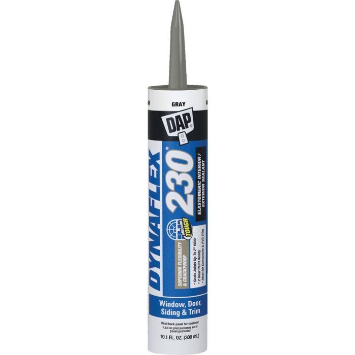 DAP Dynaflex 230 Waterproof Window, Door, Siding & Trim Elastomeric Sealant, Gray 10.1oz