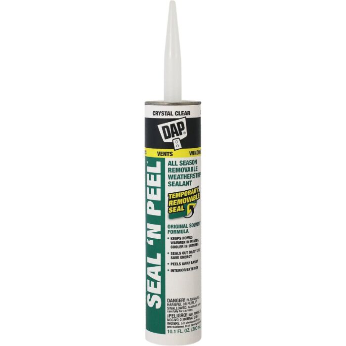 DAP SEAL 'N PEEL Removable Weather Stripping Sealant (Clear) 10.1 oz