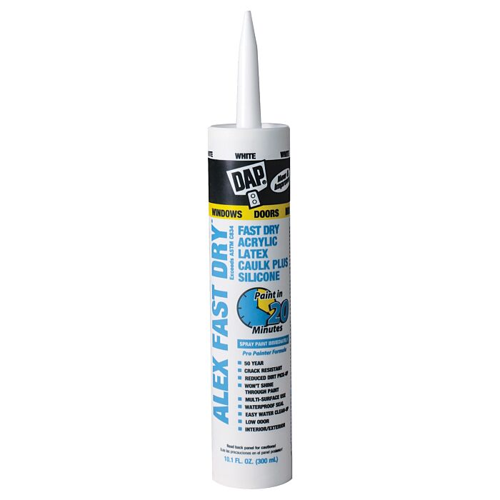 DAP Alex Fast Dry Siliconized Acrylic Latex Caulk (White) 10.1 oz