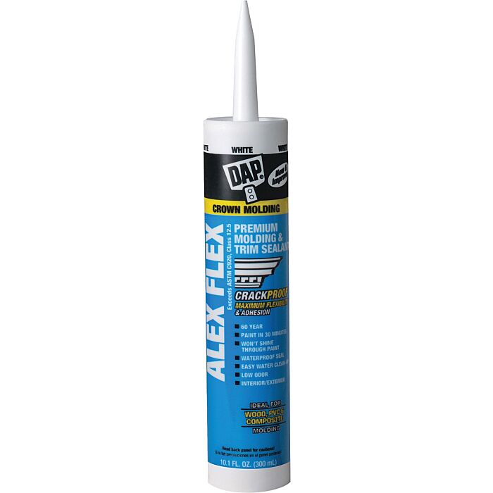 DAP Alex Flex Premium Molding & Trim Acrylic Latex Siliconized Sealant (White) 10.1 oz