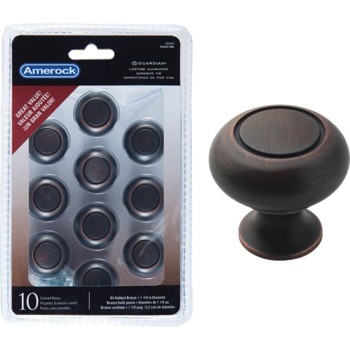 Amerock Everyday Heritage Round Oil-Rubbed Bronze Cabinet Knob 10-Pack