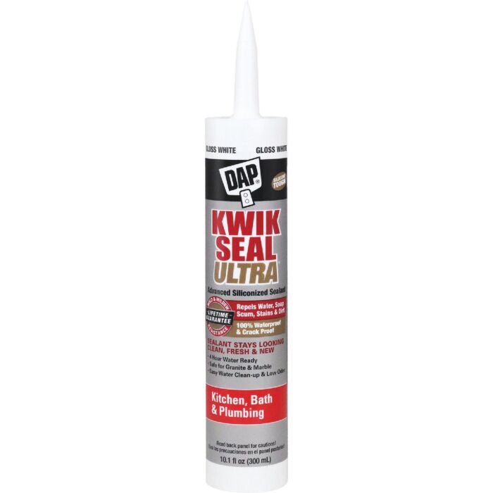 DAP Kwik Seal Ultra Advanced Kitchen & Bath Sealant (White) 10.1 oz