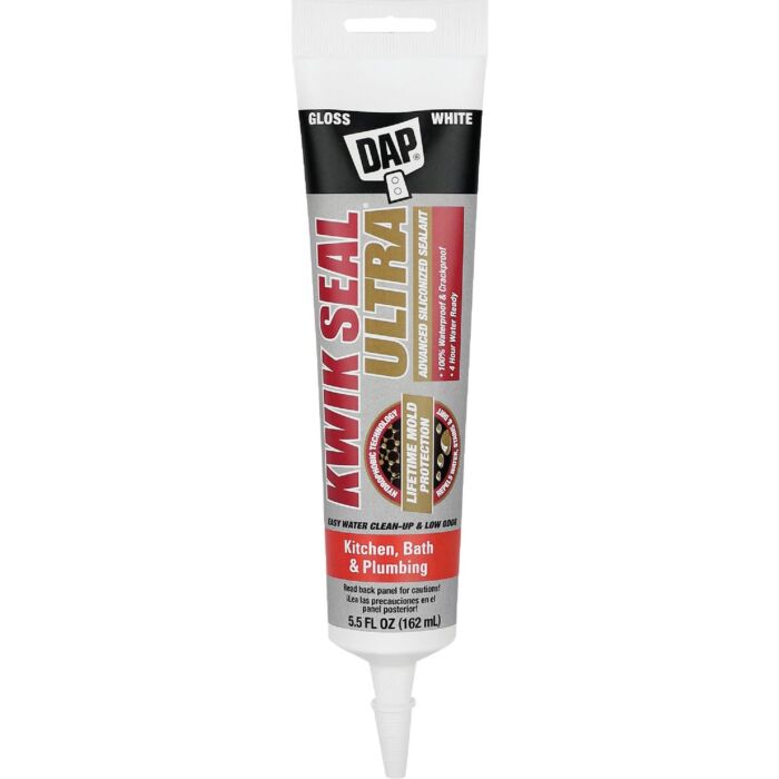 DAP  Kwik Seal Ultra Advanced Kitchen & Bath Sealant (Gloss White) 5.5 oz