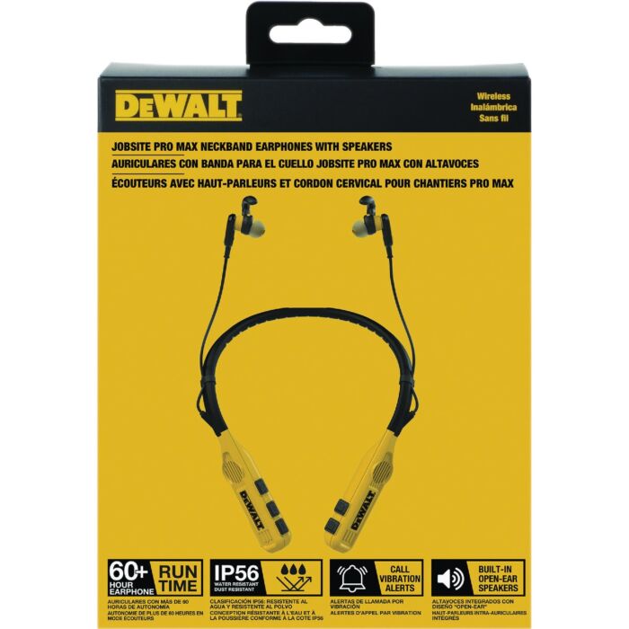 DEWALT Bluetooth Jobsite Pro Max Neckband Earphones w/ Speakers