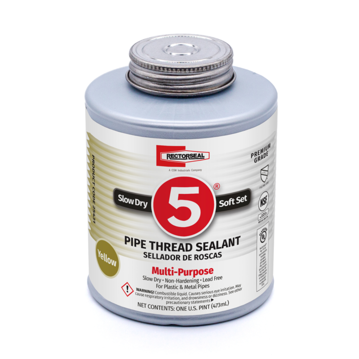 RectorSeal No.5 25431 Pipe Thread Sealant, Soft Setting, Plumbing, 1 Pint