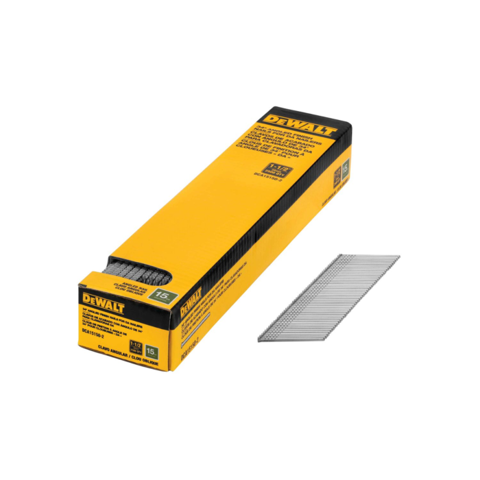 DEWALT DCA15150-2 Finish Nail, 1-1/2 in L, 15, Steel, Round Head, Smooth Shank
