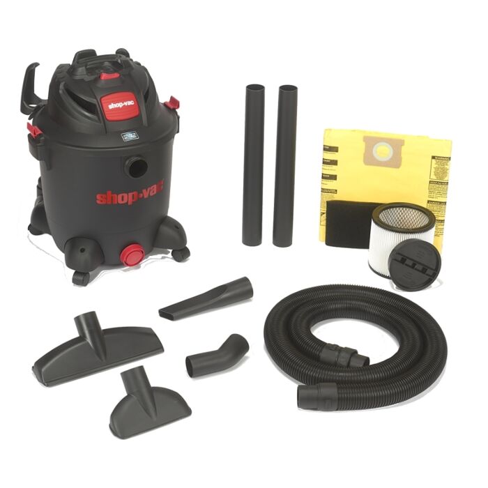 Shop Vac Shop-Vac 8251205 Wet/Dry Vacuum, 12 gal Vacuum, 140 cfm Air, Cartridge, Disposable Filter, 5.5 hp, 120 VAC Shop Vac Shop-Vac 8251205 Wet/Dry Vacuum, 12 gal Vacuum, 140 cfm Air, Cartridge, Disposable Filter, 5.5 hp, 120 VAC