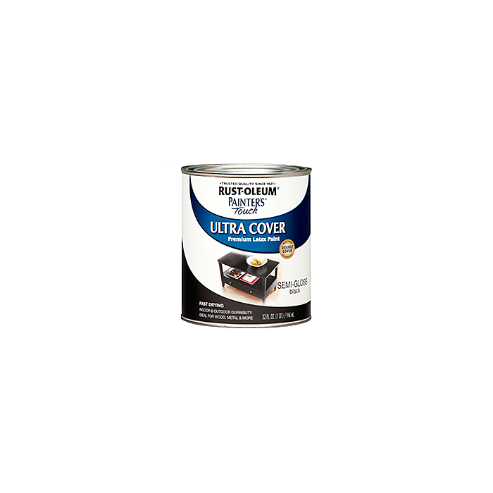 Rust-Oleum Painter's® Touch Ultra Cover - Multi-Purpose Brush-On - Quart - Semi-Gloss Black