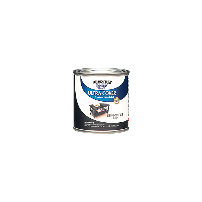 Rust-Oleum Painter's® Touch Ultra Cover - Multi-Purpose Brush-On - Half-Pint - Semi-Gloss Black