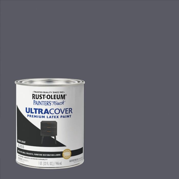 Rustoleum Painter's® Touch Ultra Cover Multi-Purpose Brush-On (Gloss - Dark Gray) 1 qt