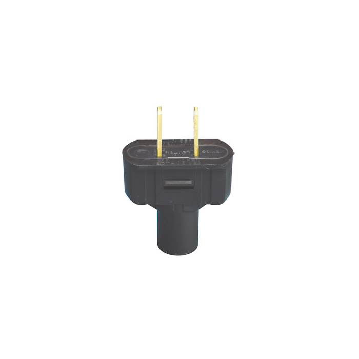 15 Amp Non-Polarized Plug, Non-Grounding, Black