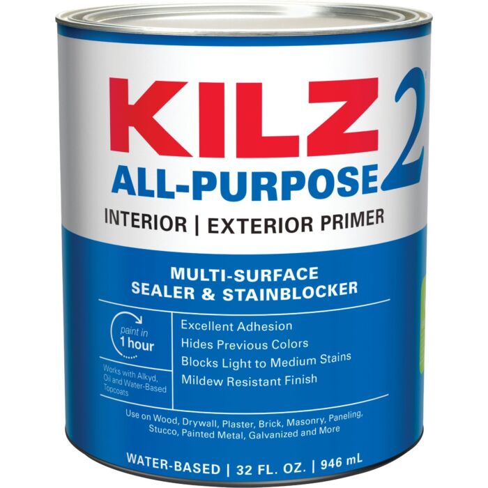 KILZ Latex Interior/Exterior Sealer Stain-Blocking Primer - 1 Qt - White