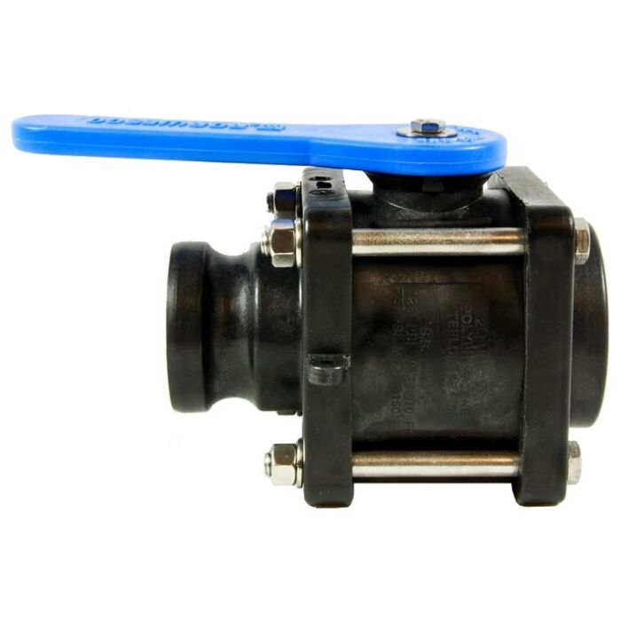 Norwesco 2 in FNPT x Male Coupler Connection Type Full Port Type Compact Bolted Ball Valve