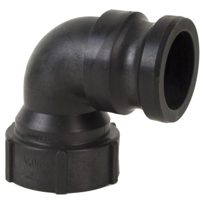 Norwesco 90deg 2" Male Camlock x 2" Female NPT, Poly