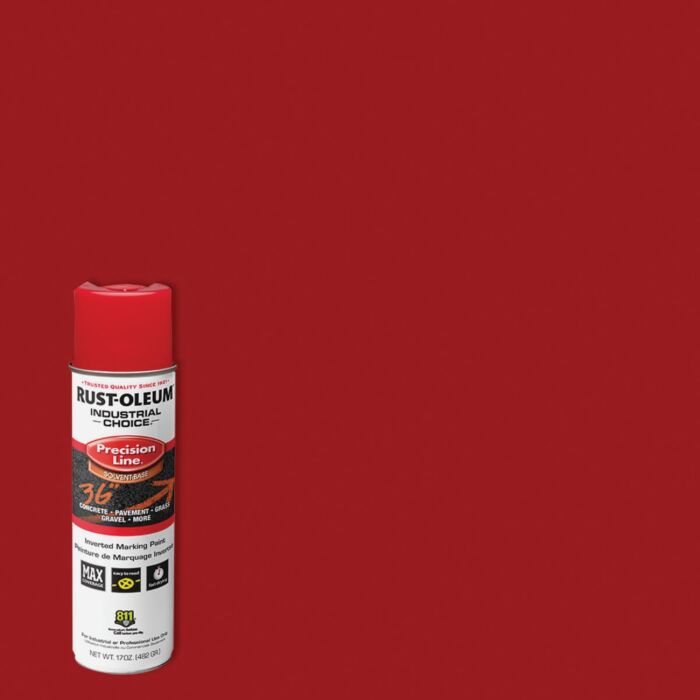 Rust-Oleum Industrial Choice M1600 Solvent-Based Precision Line Marking Paint (Safety Red) 17 oz