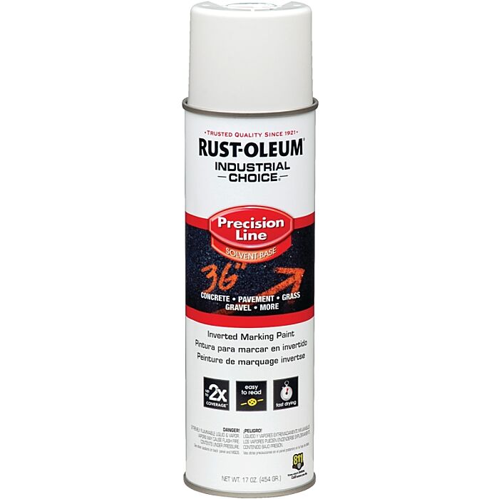 Rust-Oleum Industrial Choice M1600 Solvent-Based Precision Line Marking Paint (White) 17 oz
