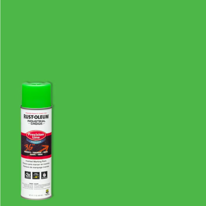 Rustoleum Industrial Choice M1800 System Water-Based Precision Line Marking Paint (Fluorescent Green) 17 oz