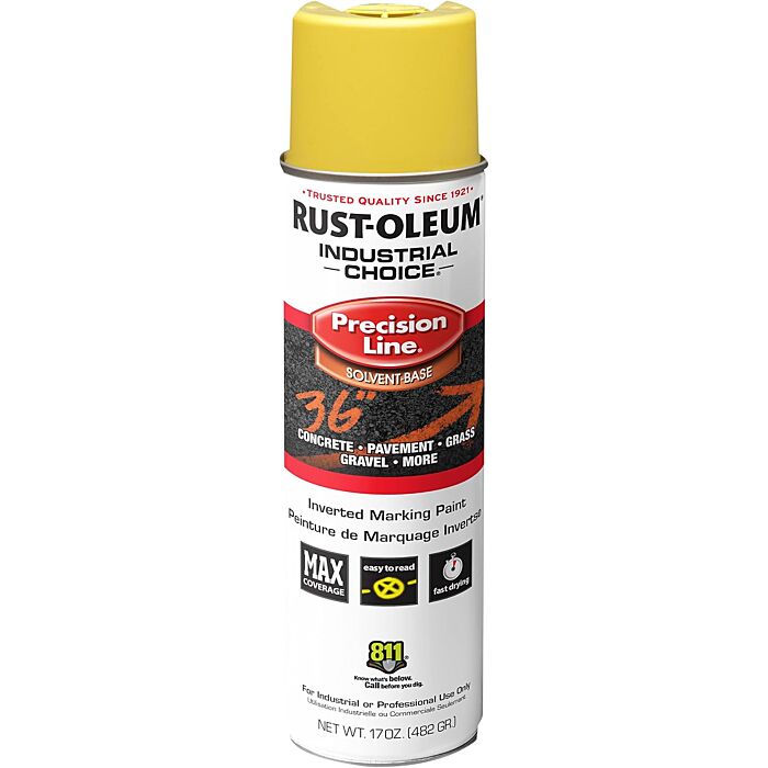 Rustoleum Industrial Choice M1800 System Water-Based Precision Line Marking Paint (Hi-Viz Yellow) 17 oz