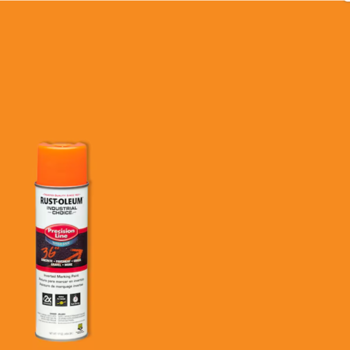 Rust-Oleum Industrial Choice M1800 System Water-Based Precision Line Marking Paint (Fluorescent Orange) 17 oz