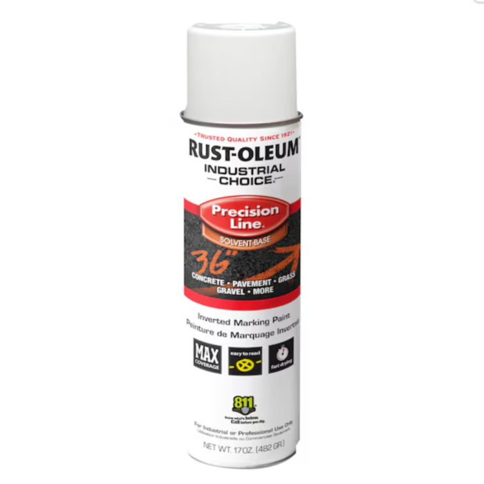 Rustoleum Industrial Choice M1800 System Water-Based Precision Line Marking Paint (White) 17 oz