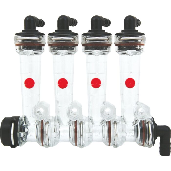 Wilger 3/8 in Hose Barb 4-Row Flow Indicator