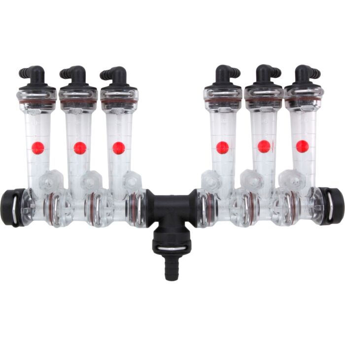Wilger 3/8 in Hose Barb 6-Row Flow Indicator