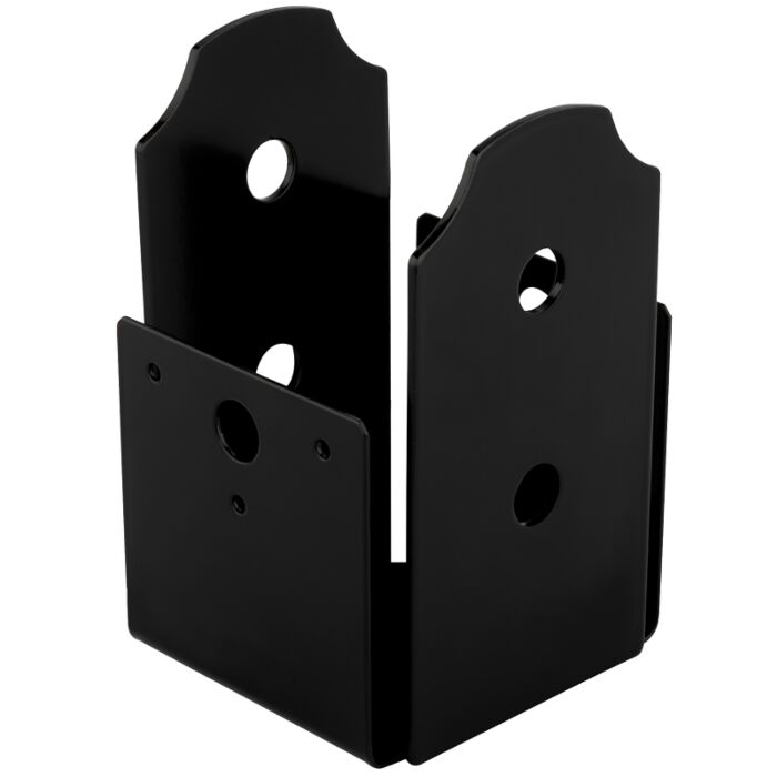 National Hardware Hartley 1220VP N800-010 Post Base, 4 x 4 in Post, Plastic/Steel, Black, Storm Shine Powder-Coated