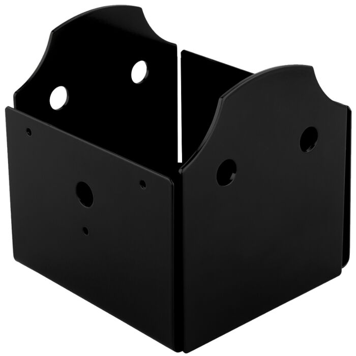 National Hardware Hartley 1220VP N800-011 Post Base, 6 x 6 in Post, Plastic/Steel, Black, Storm Shine Powder-Coated