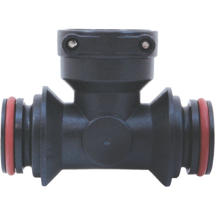 Wilger 1/4 in ORS Male x ORS Male x ORS Female Flow Indicator Tee With Gauge Port