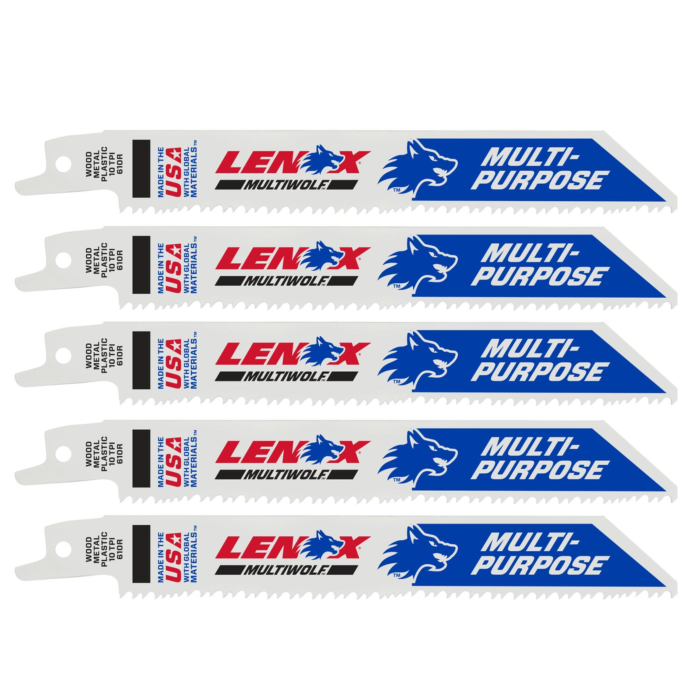Lenox LENOX MULTIWOLF WAVE EDGE Reciprocating Saw Blades 10 TPI 152 x 19 x 0.9 mm 5/PK