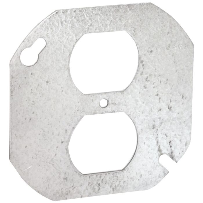 Southwire Galvanized 2-Gang Steel Octagonal Duplex Cover (Silver)