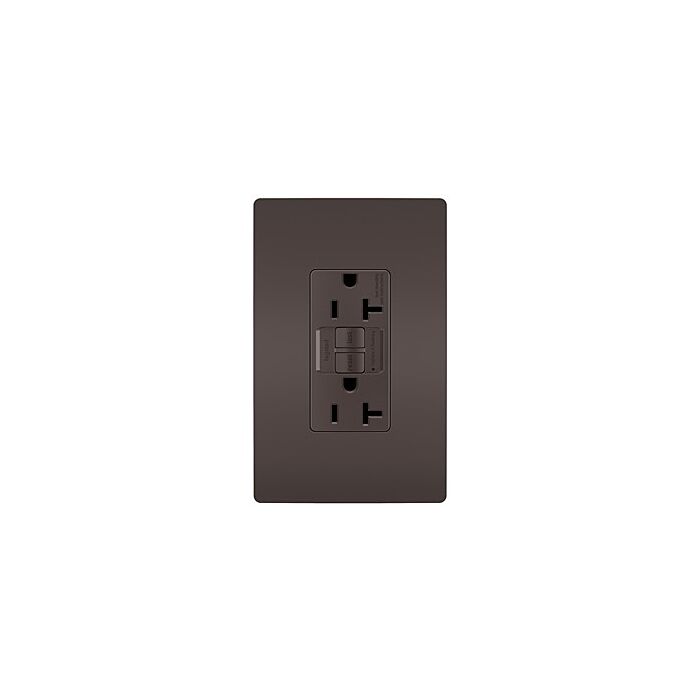 Pass & Seymour radiant® 20A Duplex Self-Test GFCI Receptacles with SafeLock® Protection, Brown