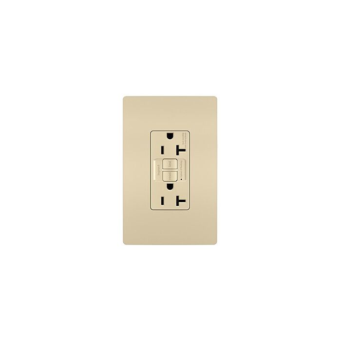 Pass & Seymour radiant® 20A Duplex Self-Test GFCI Receptacles with SafeLock® Protection, Ivory