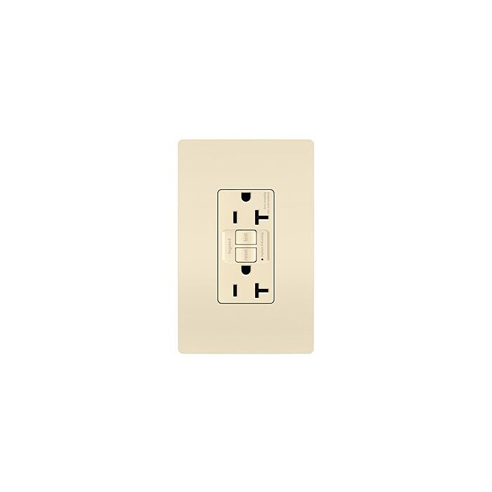 Pass & Seymour radiant® 20A Duplex Self-Test GFCI Receptacles with SafeLock® Protection, Light Almond