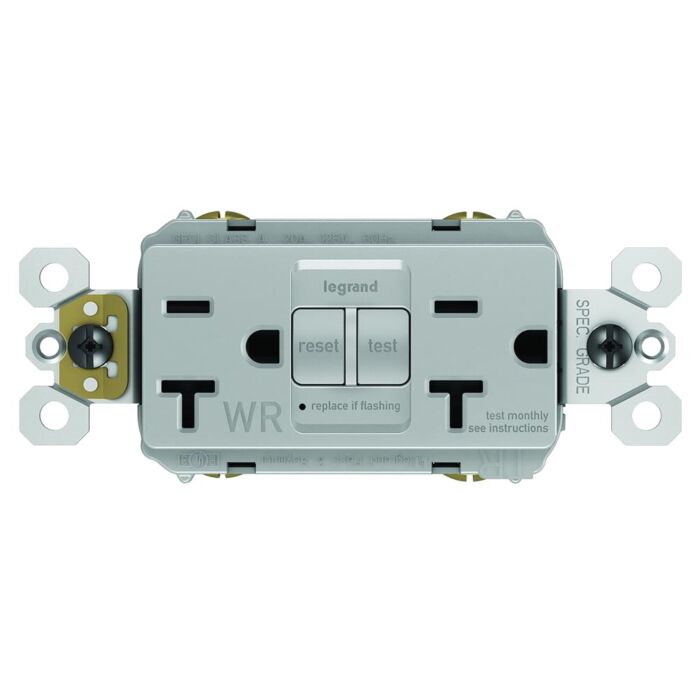 Pass & Seymour radiant® Tamper-Resistant Weather-Resistant 20A Duplex Self-Test GFCI Receptacles with SafeLock® Protection, White