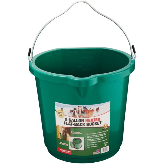 FARM INNOVATORS Heated Flat-Back Bucket - 5 gal