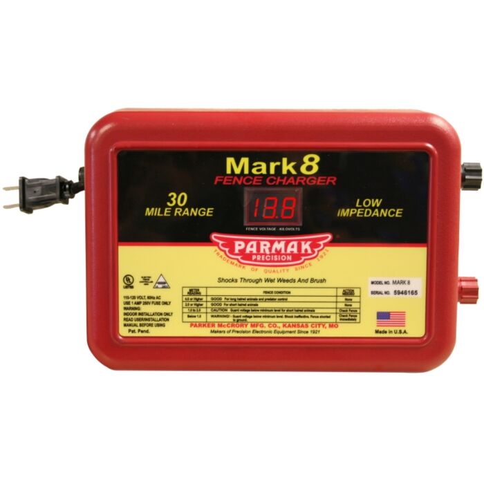 Parmak MARK 8/7 Electric Fence Charger, 1.1 to 4.9 J Output Energy, 110/120 V