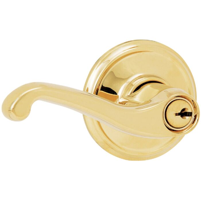 Schlage Ultima Bright Brass Flair Entry Door Lever 