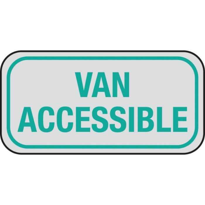 HY-KO Hy-Ko HW-54 Parking Sign, Rectangular, VAN ACCESSIBLE, Gray Legend, White Background, Aluminum