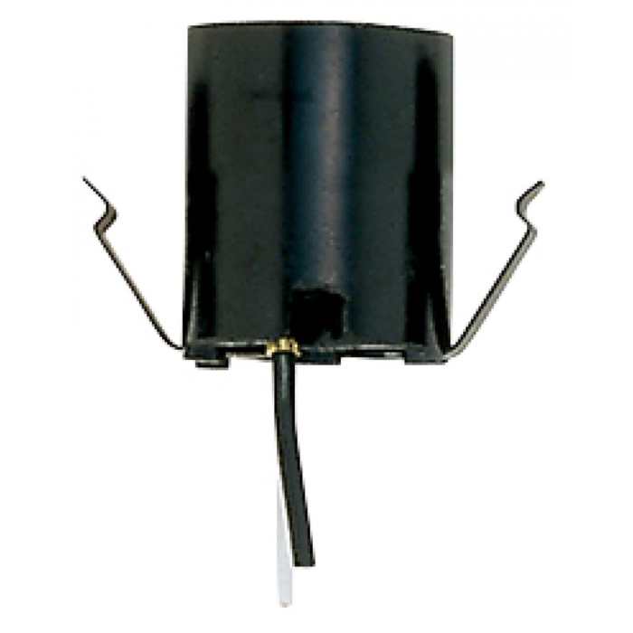 Satco Snap-In Socket For 3-1/4"- 4" Holders, 12" AWM B/W Leads 125C, 1-1/2" Height, 1-1/4" Diameter, 660W, 250V