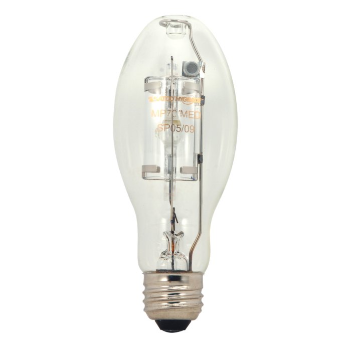 Satco 70 Watt - Metal Halide HID - Medium base - ED17 - Clear - 65 CRI - 4000K