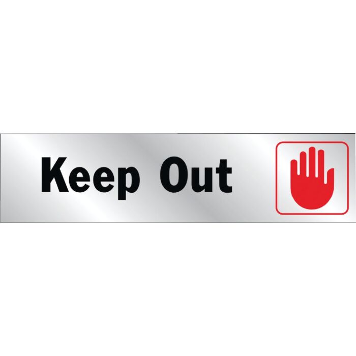 Hy-Ko 2x8 Brushed Aluminum Sign, Keep Out