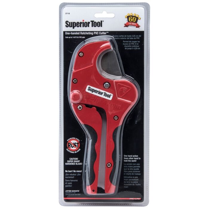 Superior Tool 37118 Pipe Cutter, 15/8 in Max Pipe/Tube Dia, 1 in Mini