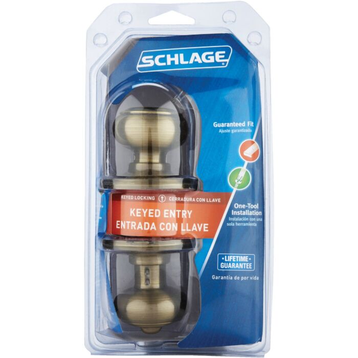 店内商品がすべてレジにて半額！！ Schlage Georgian Antique Brass Entry Door Knob アクセサリー