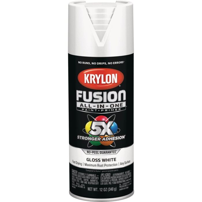 Krylon Fusion All-In-One Spray Paint & Primer (Gloss - White) 12 oz