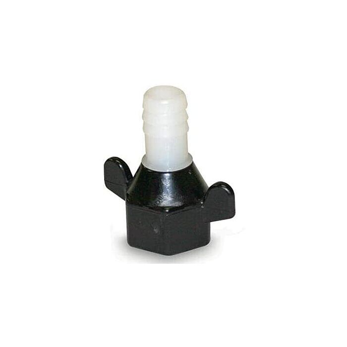 Shurflo 1/12 in x 3/8 in FNPT x Barb Poly Hex Swivel Straight Hose Fitting