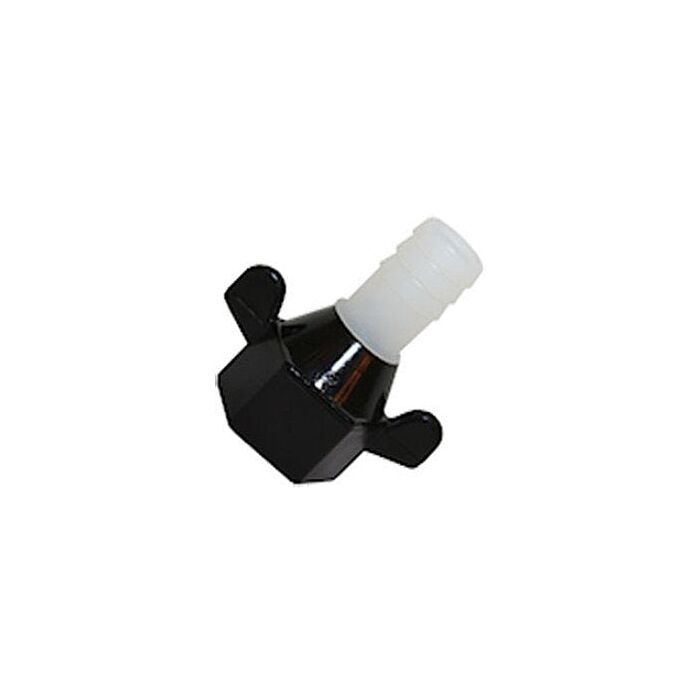 Shurflo 1/2 in x 1/2 in FNPT x Barb Poly Hex Swivel Straight Hose Fitting