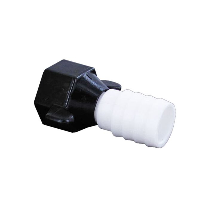 Shurflo 1/2 in x 5/8 in FNPT x Barb Poly Hex Swivel Straight Hose Fitting